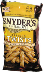 Snyder's of Hanover Braided Twists Honey Wheat