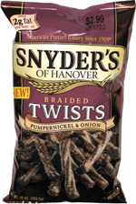 Snyder's of Hanover Braided Twists Pumpernickel & Onion