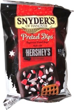 Snyder's of Hanover Pretzel Dips Peppermint Pretzel Snaps Made with Hershey's Special Dark