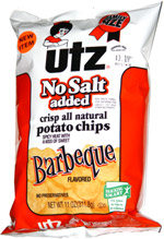 Utz No Salt Added Barbecue Potato Chips