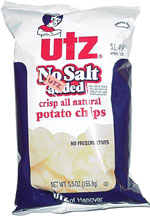 Utz No Salt Added Crisp All Natural Potato Chips
