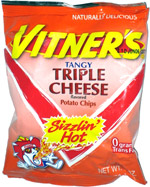 Vitner's Tangy Triple Cheese Potato Chips Sizzlin' Hot