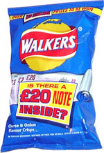 Walkers Cheese & Onion Flavour Crisps