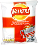Walkers English Roast Beef & Yorkshire Pudding Flavour Potato Crisps