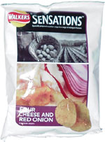 Walkers Sensations Four Cheese and Red Onion Flavour Crisps