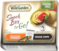Wild Garden Mediterranean Foods Snack Box to Go! Traditional Hummus Veggie Chips