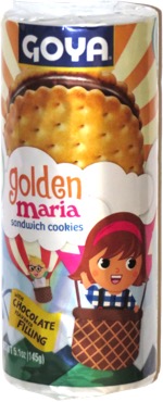 Goya Golden Maria Sandwich Cookies with Chocolate Flavored Filling