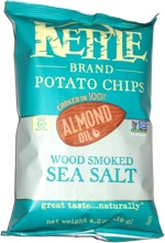 Kettle Chips Cooked in 100% Almond Oil Wood Smoked Sea Salt