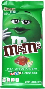 M&M's Crispy Mint Milk Chocolate Bar with Minis & Crisp Rice