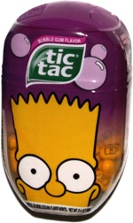 Tic Tac Bart Simpson Bubble Gum Flavor